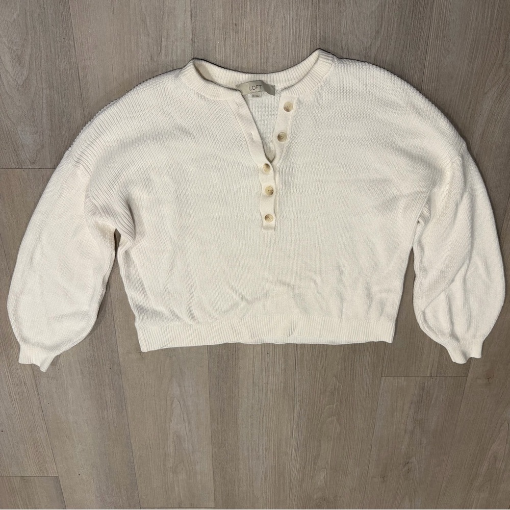 Loft cream loose sweater size Large